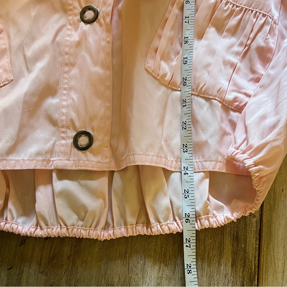 Viotto,Blush Peplum Windbreaker Jacket Lightweight Utility Snap-Front SIZE L - Picture 10 of 12